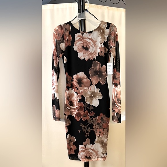 Windsor Dresses & Skirts - Mesh long sleeve fully-lined low back mini dress. Size XS NWT